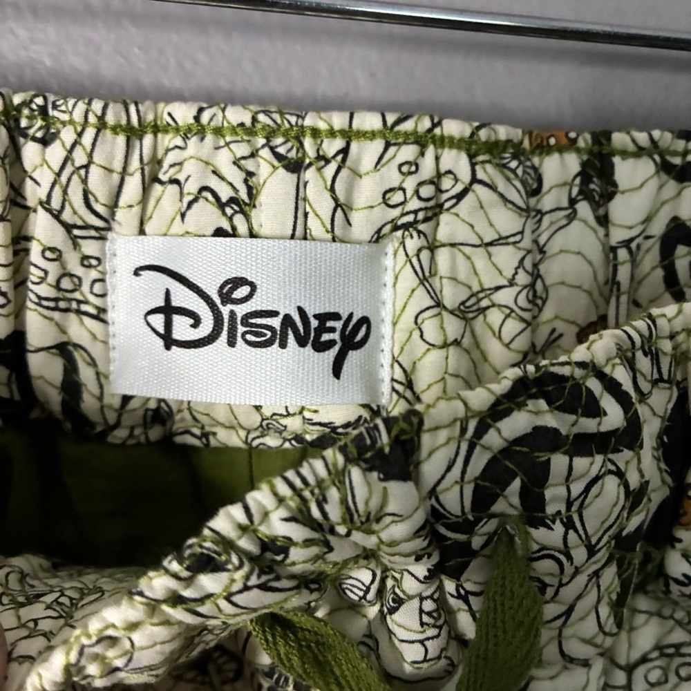 NEW DISNEY PARKS Bambi Quilted Pants Size L Thumper Flower Allover Print Green - Picture 6 of 11